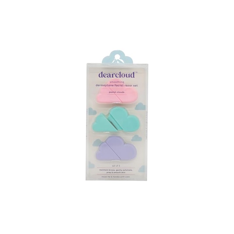 dearcloud Pastel Clouds Smoothing Dermaplane Facial Razor Set - Smooth