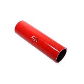 TenkeAuto 8" Long High Performance 4-Ply Reinforced 1" ID Straight Coupler Silicone Hose Turbo/Intercooler/Piping (RED 1'')