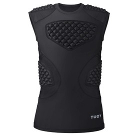 TUOY Adult Rib Chest Protector, New Version - Padded 5 Pads Baseball Football Lacrosse Rib Heart Sternum Guard
