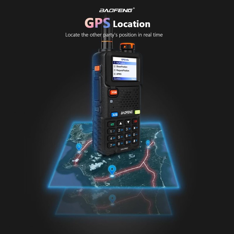 BAOFENG BF-5RH PRO GPS 10Ｗ Ham Handheld Radio, Multi-Band Long