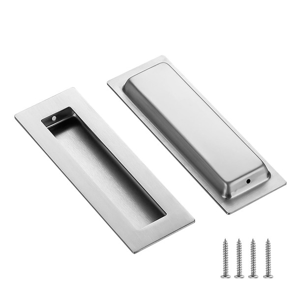 Ravinte 2 Pack Brushed Nickel Cabinet Pulls - Recessed Finger