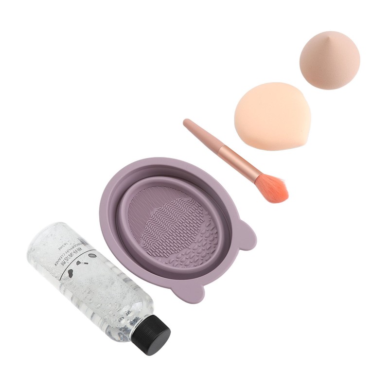 5pcs Makeup Brush Cleaning Solution Bowl Kit Residue Removal Powder