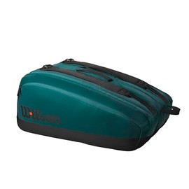 WILSON Blade V9 Super Tour Tennis Racket Bag - Holds up to 15 Rackets, Green/Black