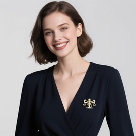 Soumimi Libra Zodiac Sign Brooch Pin 14K Gold Constellations Brooches CZ Libra Jewelry Birthday Christmas Gift for Women