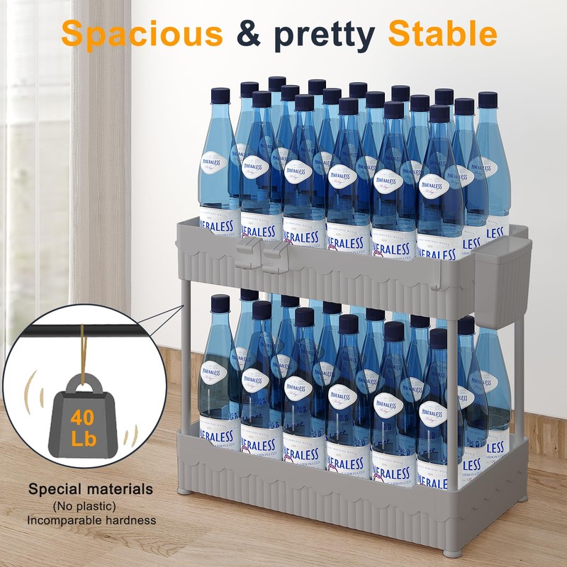 Sevenblue 2 Pack Under Sink Organizer, Under Bathroom Cabinet Organizer