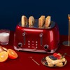 Roter Mond 4 Slice Toaster Retro Stainless Steel with Bagel