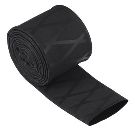 Unifizz Heat Shrink Wrap Tubing for Fishing Rod Grips Handle 35mm Dia 58mm Flat Width 1.7:1 Ratio Shrinkable Tube Cable Sleeve 5ft - Black