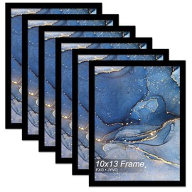 Fxojyvo 10x13 Picture Frame Set of 6, Black Frame for 10 x 13 Inch Picture Poster Photo, Light Weight and High Transparent 10 by 13 Frame for Wall - 6 Pack/Black/10 x13