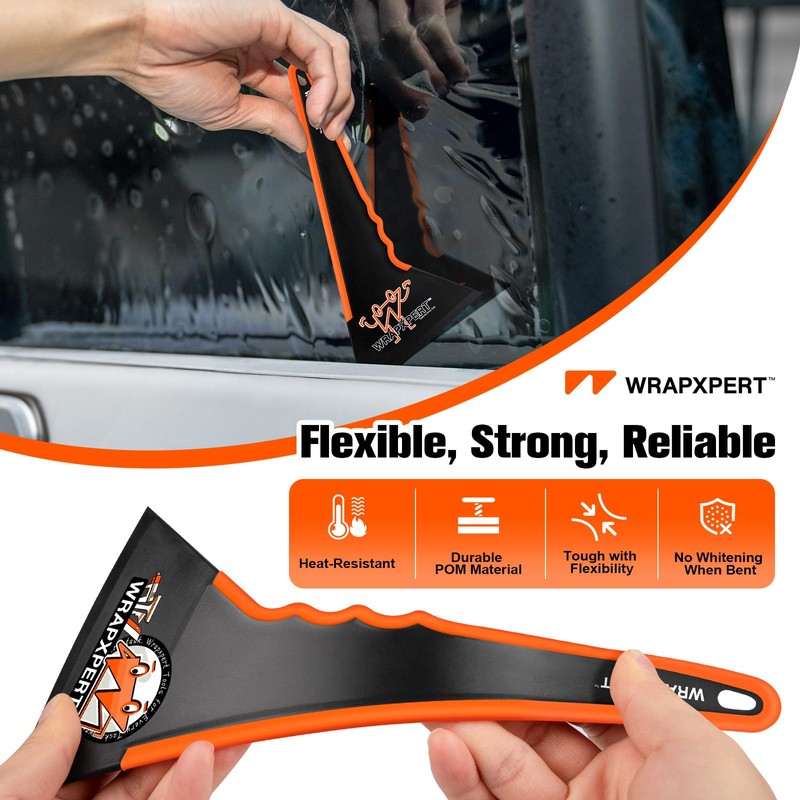 WRAPXPERT Window Tint Squeegee, Triangle Contour Tint Squeegee, Long Handle