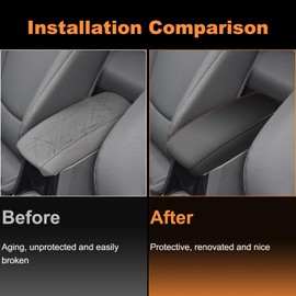 TTX LIGHTING Armrest Cover for Toyota Corolla Cross 2022 2023 Center Console Pad Covers Scratch Resistance Protector Pad Decoration Accessories Armrest Decoration(Red Line)