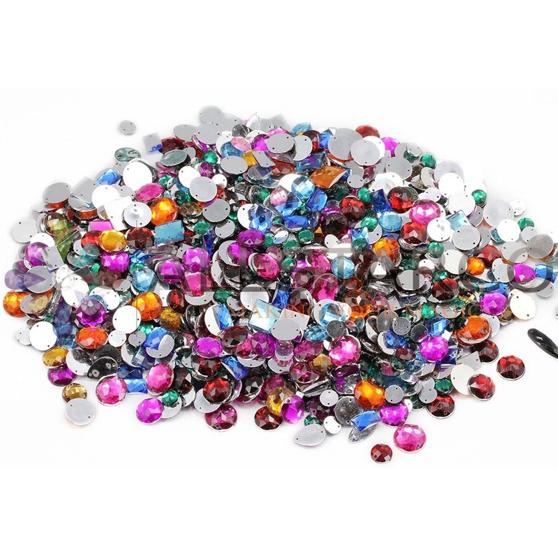 Assorted Crafting Sew On Gems Pack Over 700 Pieces