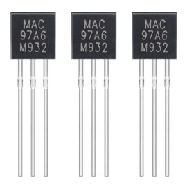 ALLECIN MAC97A6 Bidirectional Thyristor 1A 400V 97A6 Single Direction Silicon Controlled Rectifier 1 Amp 400 Volt Direct Plug Transistor TO-92 (Pack of 50pcs)