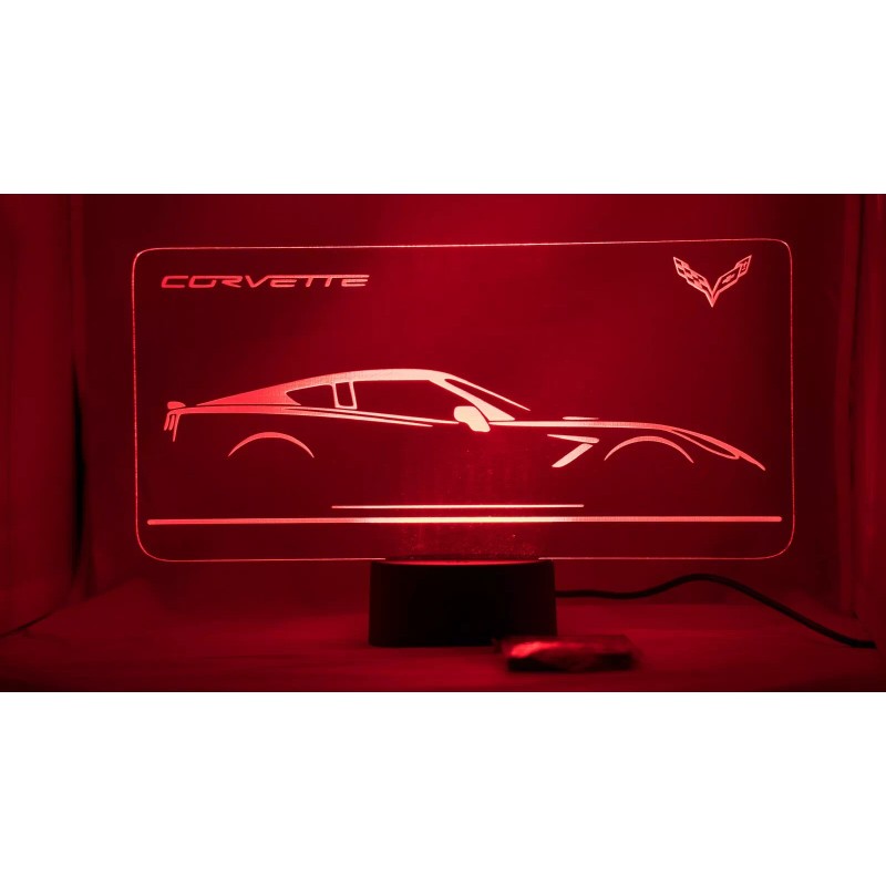 Corvette c7 Acrylic Engraved Rgb Led Night Stand