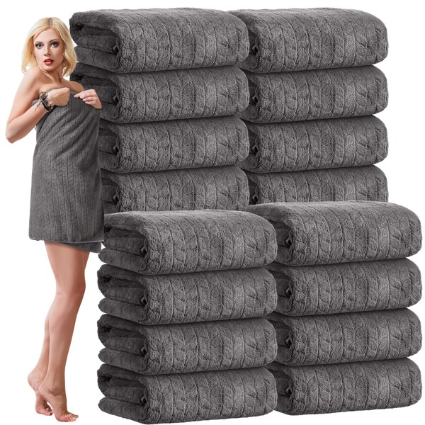SmoothNovelty 16 Pack Microfiber Bath Towels Bulk, 27'' x 60''