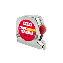 Schylling Mini Tape Measure - 1.5" Real Working 3 Foot Long Retractable Pocket-Sized Tape Measure - Includes Carabiner Clip and Chain - Ages 3 and Up