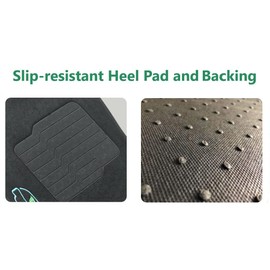 ecoMats Carpet Floor Mats for 2018 to 2024 Jeep Wrangler JL Sahara Rubicon 4-Door Models with Anti-Slip Heel Pad and Safety Locks - Front and Rear - Black