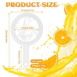 100 Mesh Sieve Filter, Fine Mesh Filter, Ultra Fine Food Filter, Soy Milk Filter, Nylon Fine Sieve with Comfortable Non-Slip Handles, for Soy Milk, Coffee, Milk, Yogurt, Oil, Coffee, Wine, Juice