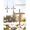 Seiyang Cross Garnet Birthstone Earring 925 Sterling Silver Cross Dangle