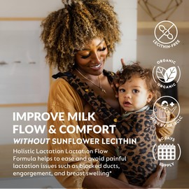 Holistic Lactation® Lactation Flow Formula (60 Servings), Supplement to Support Breastmilk Flow & Milk Supply, Contains Breastfeeding Probiotic and Choline, Lecithin-Free