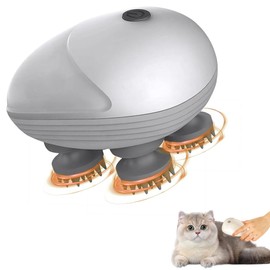 HIULLEN Electric Head Massager, Wireless Handheld Massager with 4 Kneading Heads, Portable Scalp Massager, IPX7 Waterproof Cat Massager for Full Body Massage, Dog Body Hair Growth