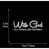With God All Things are Possible Sticker Vinyl Decal for