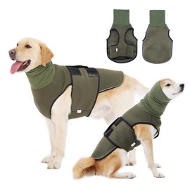 Dog Anxiety Vest,Pet Calming Hoodie Breathable Dog Anti-Anxiety Jacket for Thunder Fireworks and Separation,Green S