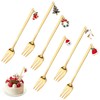Yesaler Christmas Forks Stainless Steel Dessert Forks with Christmas Pendant