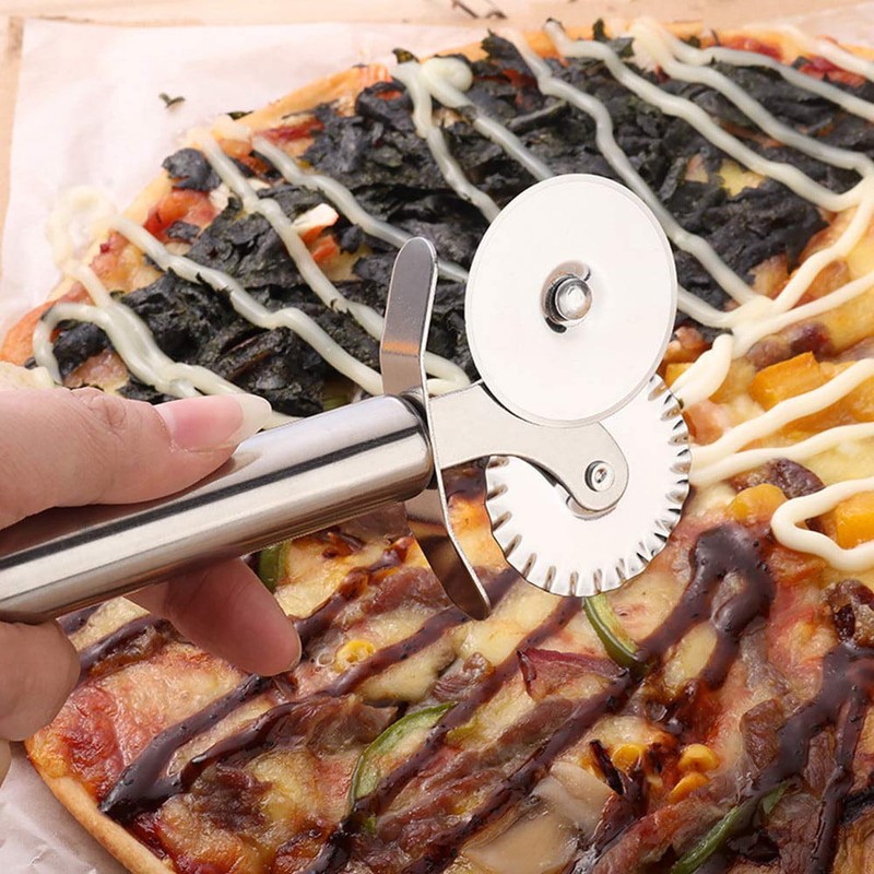 Stainless Steel Double Wheel Pizza Cutter Pizza Slicer Pizza Wheel