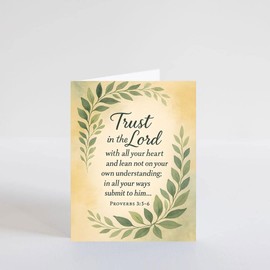 PICTURE THIS PRINTS Proverbs 3:5-6 Encouragement Greeting Card, Christian Inspirational Trust in the Lord Bible Verse Card, Prayer Encouragement Greeting, Comes with Envelope (5x7”)