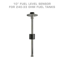GlowShift 10" Depth Fuel Level Sensor Sender Compatible with Aftermarket Fuel Cells, Cars & Trucks - 240-33 Ohm - for Gas & Diesel Fuel