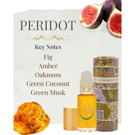 Peridot Perfume Oil Roll-On by Sage- 1/8 oz, Vegan & Cruelty-Free, Gourmand Scent, Fig, Oakmoss, Amber