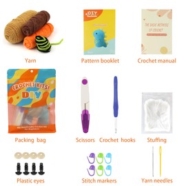 SUEOUX Crochet Hook Set for Beginners, Crochet Set for Animals, Beginner Set for Crochet, Gift for Birthdays, Crochet for DIY Crochet Sets for Adults with Step-by-Step Video Instructions (Kapybara)