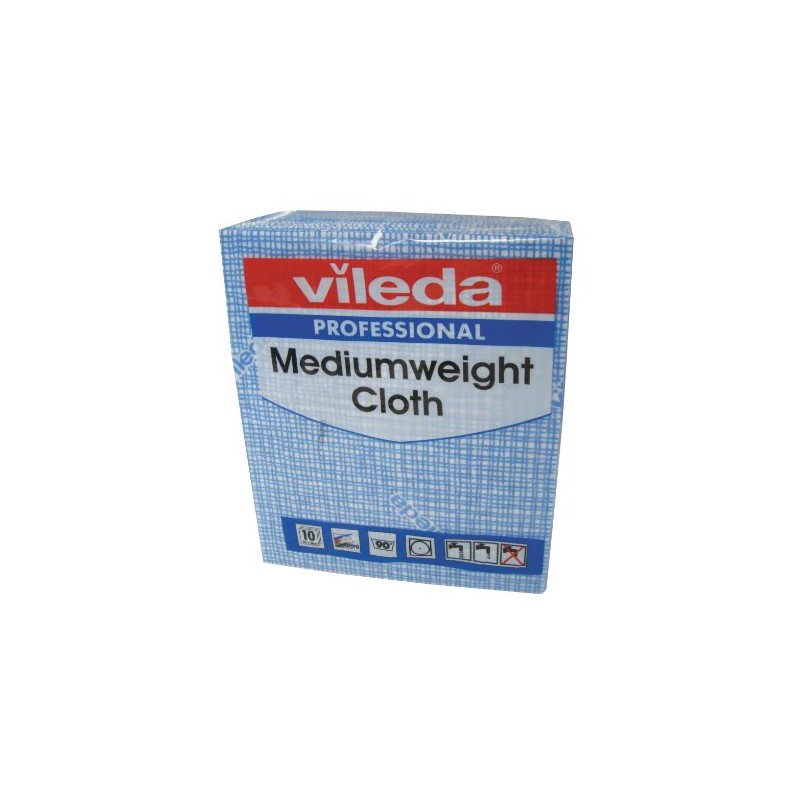 Vileda 106399 Medium Weight Cloth, Blue (Pack of 10)