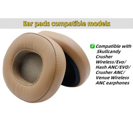 Xinyuekj Ear Pads Replacement,Compatible with Skullcandy Crusher Wireless/Evo/Hesh ANC/EVO/Crusher ANC/Venue Wireless ANC Headphones,Ear Pads Cushions with Memory Foam & Protein Leather(Earthy Yellow)