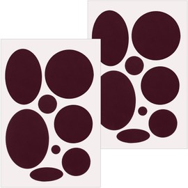 Pndeyo 16pcs Puffer Down Jacket Patches, Self-Adhesive Nylon Fabric Repair Patch, Waterproof Round Oval Stick on Tape for Coat Clothing Tent Sleeping Bags Ski Pants Holes Repairing- Dark Red