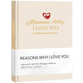 Artmag Reasons Why I Love You Journal, A Fill-in Memory Fabric B5 Meaningful Gifts for Couples, Her and Him Anniversary Christmas Stocking Stuffer (Beige)