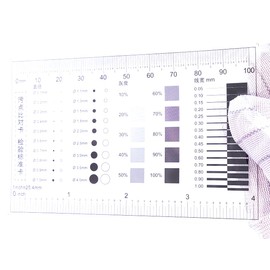 Flaw Test Gauge SEC Size Estimation Chart (Transparency) for Dot and Line Defects Measuring 4 inches (5)