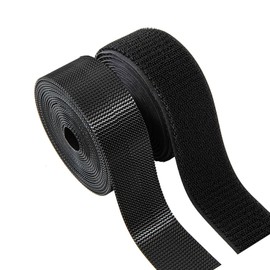 Sew on Hook and Loop Strips 1-1/2in x 3yd | Easy to Sew | Excellent Grip | Non-Adhesive Back Nylon Strips Fabric Fastener Non-Adhesive Interlocking Tape for Clothing Sewing Crafts and DIY, Black