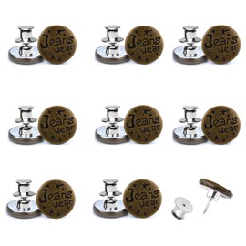 Urmspst Urmspst 8 Pcs Button Pins for Loose Jeans, No Sew Instant Jean Button Pins, Reusable and Adjustable Clothes Buttons