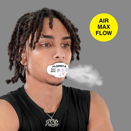 SLEEFS Football Mouth Guard - Youth Mouthguard with Strap - Lip/Teeth Protector Mouthpiece - No Boil - for Youth/Adults, Maximum Air Flow, for All Sports - Momma This One for You in White