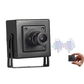 REVODATA 5MP Mini Security Indoor POE IP Camera built in Microphone, Audio Mini Size 3.6mm Lens 80° Remote Viewing P2P Audio CCTV Video IP Camera, H.265 Motion Detection (I706-P-Audio-HS)