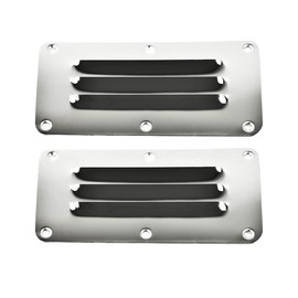 MARINE CITY 304 Stainless Steel Rectangular Stamped Louvered vent | Air Grill Cabin Cover Ventilation | 2-1/2 × 5 Inches | Ideal for Marine, Boat, Hardware Fitting Accessories (2 Pcs)