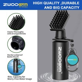 Pro Golf Club Cleaner Brush and Microfiber Golf Towels with Carabiner Clip and Squeeze Bottle Holds 4 oz. Water, Essentials Golf Bag Accessories Best Golf Gifts for Men/Women