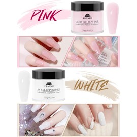 Kalolary Acrylic Powder Set 4 Colors Acrylic Nail Powder Nude Pink White Clear Acrylic Powder for Acrylic Nail Extension Nail Carving, Long-Lasting, No Nail Lamp Needed, Large Capacity 4.23oz*4