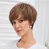 HAIRCUBE Short Chocolate Swirl Brown 100% Human Hair Wigs for