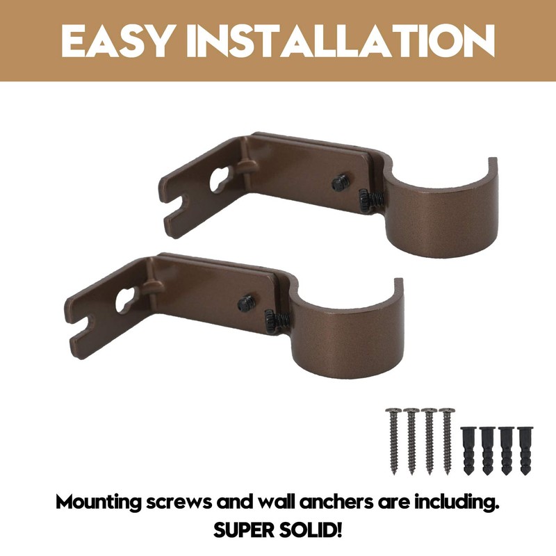 AddGrace Adjustable Curtain Rod Bracket Fits up to 1 inch