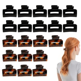 20 PCS 1" Small Hair Claw Clips for Thin Hair Mini Square Matte Colours Non-slip Jaw Clips Hair Accessories for Thin Hair Curly Women Girls