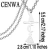 CENWA Stainless Steel Broom Charm Pendant Necklace Witch Broom Broomstick