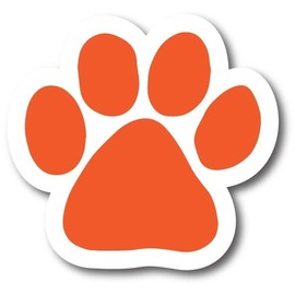 Magnet Me Up Orange Pawprint Magnet Decal, 5 Inch, Heavy Duty Automotive Magnet for Car Truck SUV