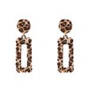 Solighter Leopard Print Hollow Geometric Large Square Dangle Stud Earrings